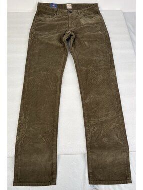 Faherty Stretch Corduroy Pant Men’s 32x33 Olive Green 5 Pocket Slim Fit
